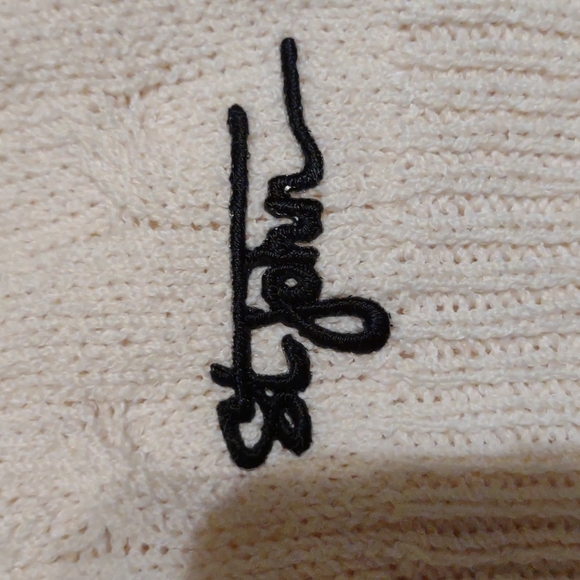 St John Marie Gray Sweater Cable Cream V Neck  Petite VTG Authentic - Picture 8 of 8